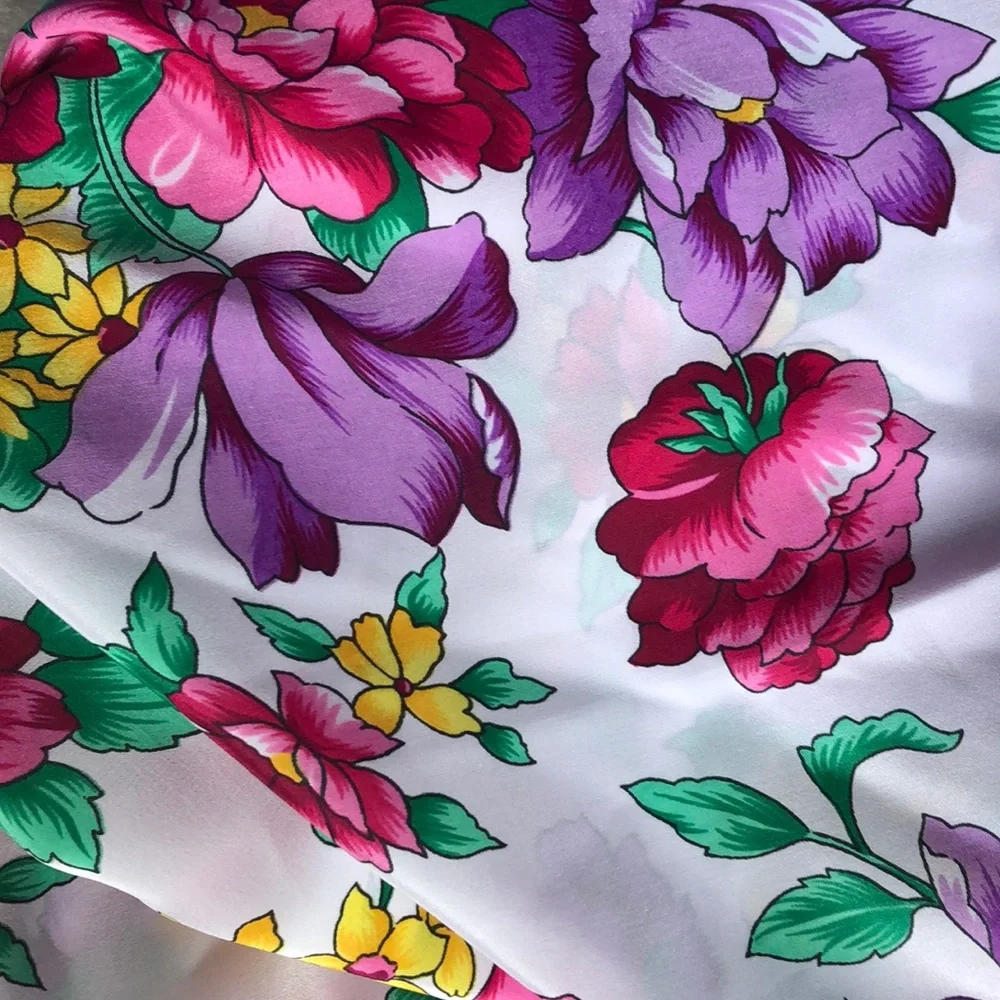 Large Square Pink Floral Scarf